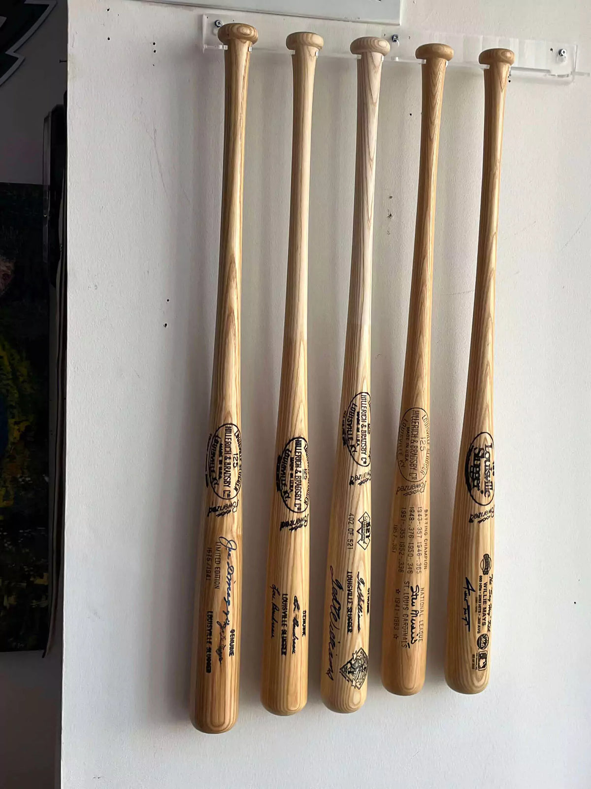 Acrylic Baseball Bat Wall Mounts Brackets – Clear, Baseball Bat Hanger
