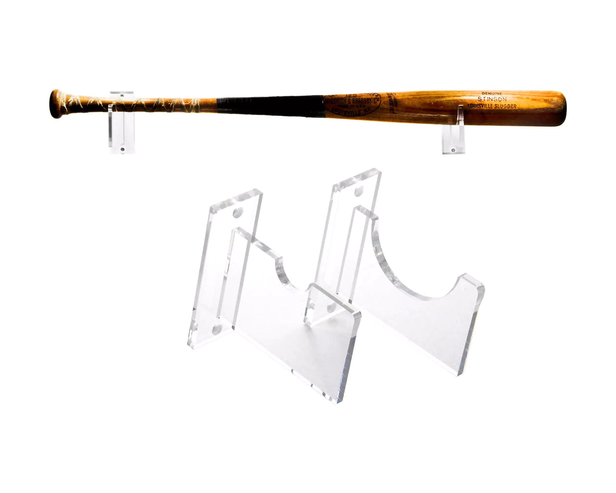 Acrylic Baseball Bat Wall Mounts Brackets – Clear, Baseball Bat Hanger