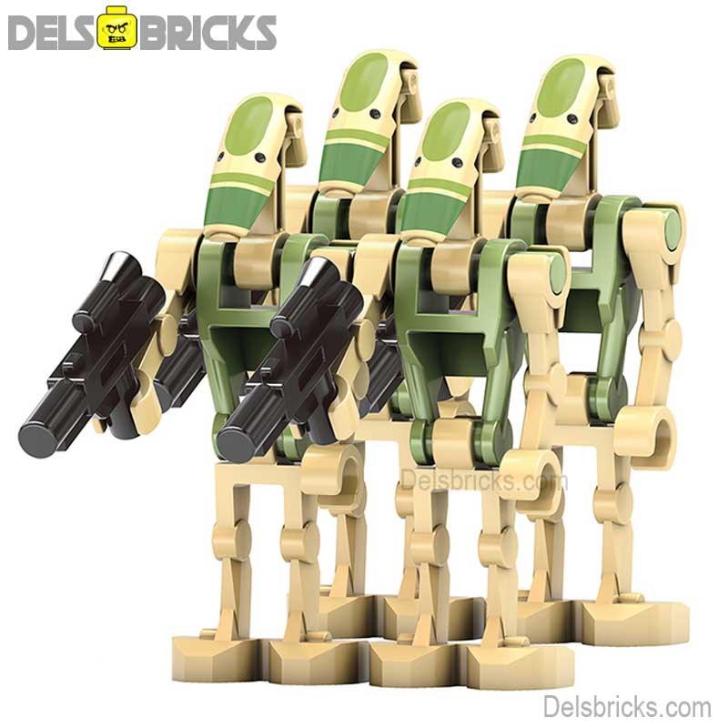 Battle Droids set of 4 Star Wars Lego Minifigures Custom Toys 1