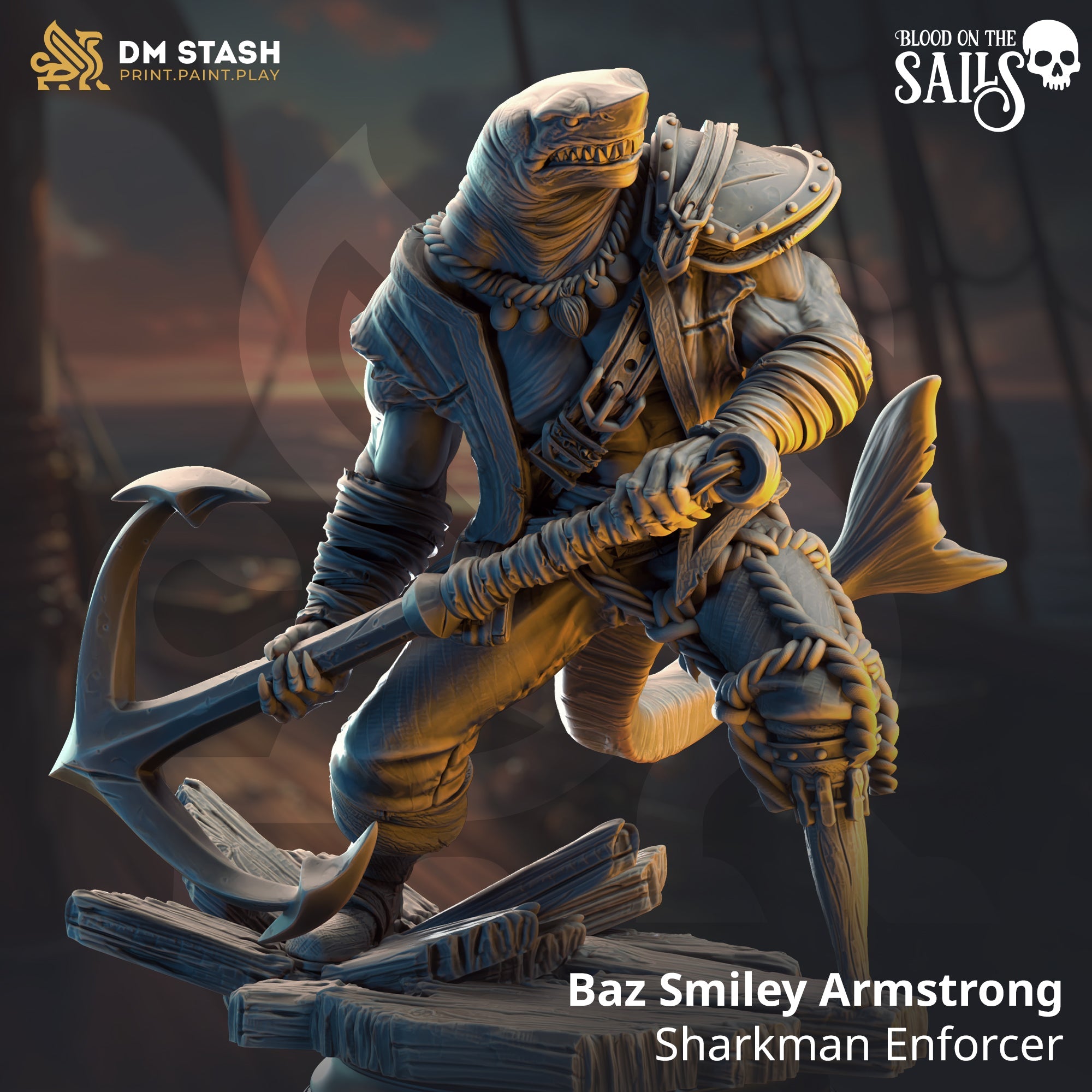 Baz "Smiley" Armstrong, Sharkman Enforcer (Male Sharkfolk Pirate)