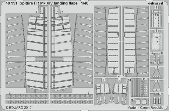 Eduard 48991 1/48 Aircraft- Spitfire FR Mk XIV Landing Flaps for ARX (D)
