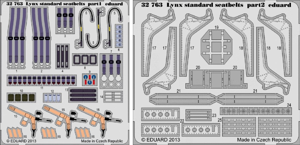 Eduard 32763 1/32 Aircraft- Lynx Mk 88 Seatbelts for RVL (Painted)