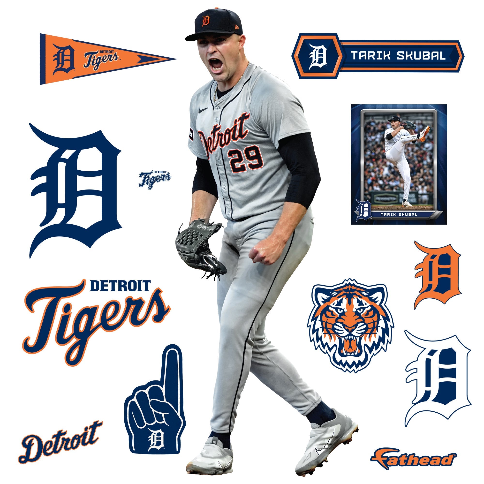 Tarik Skubal - RealBig Celebration Collection - Official MLB - Detroit Tigers - Reusable Vinyl Wall Decals