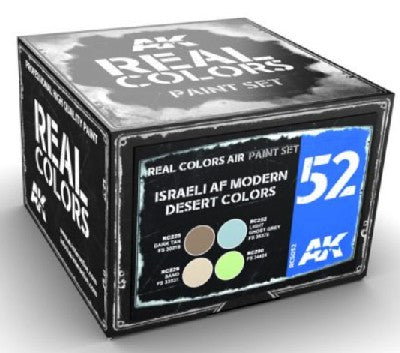 AK Interactive RCS52 Real Colors: Israeli AF Modern Desert Acrylic Lacquer Paint Set (4) 10ml Bottles