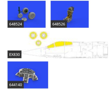 Eduard 644147 1/48 Aircraft- F104S LooKplus for KIN (Mask, Photo-Etch & Resin)