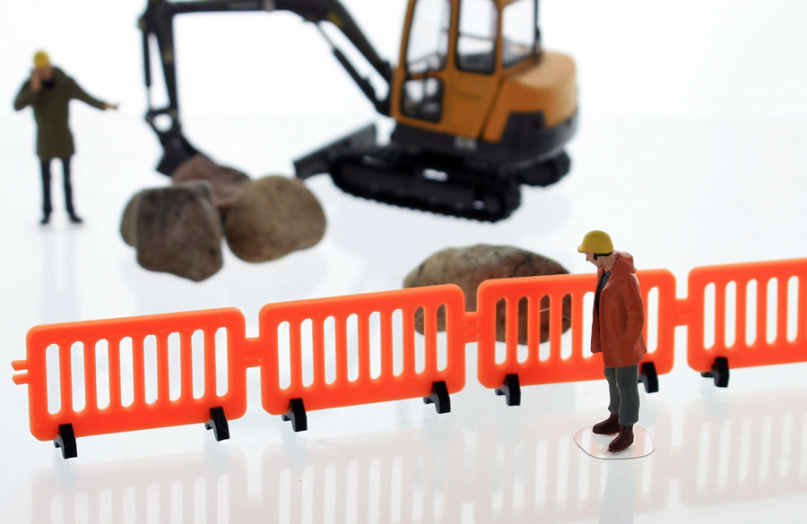 3D To Scale 50-103-OR 1/50 Scale Pedestrian Barricades - 4 Pack Orange