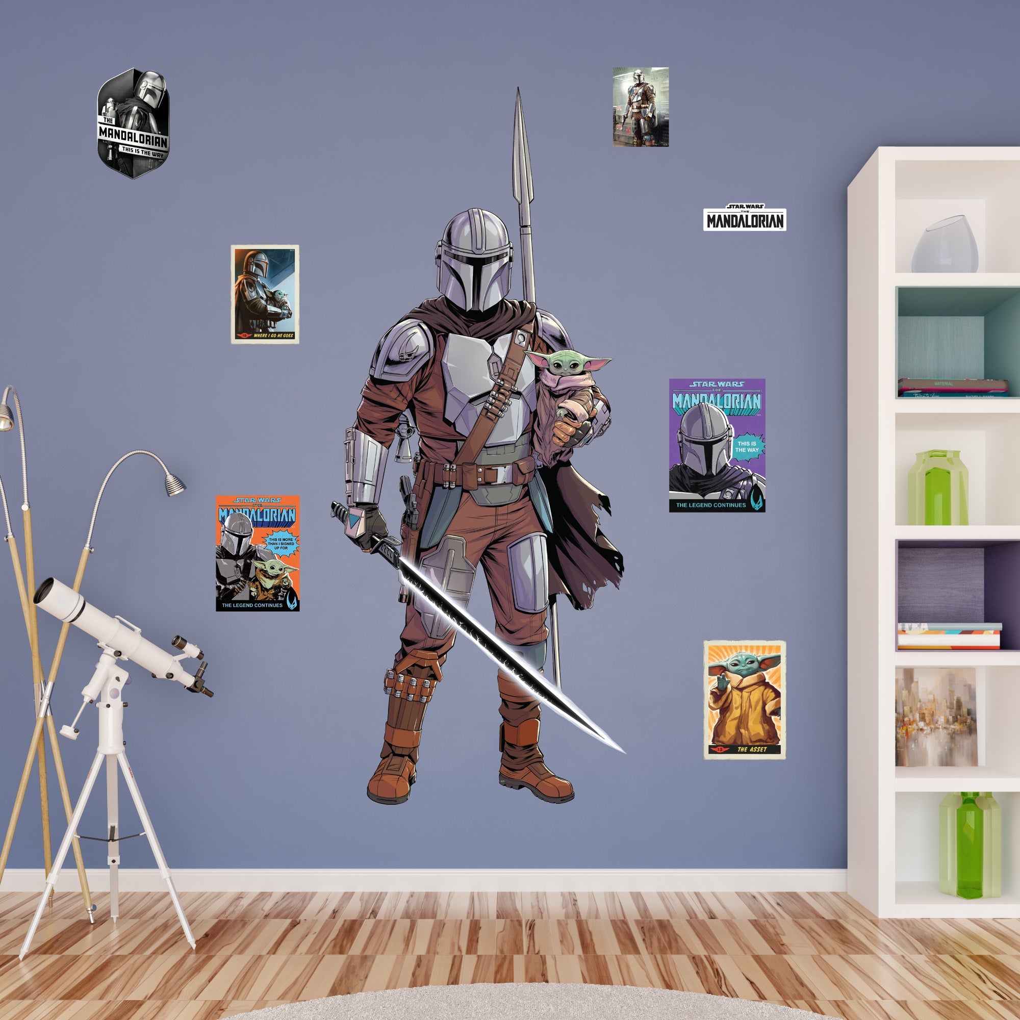 The Mandalorian: The Mandalorian & The Child Darksaber RealBig - Officially Licensed Star Wars Removable Adhesive Decal