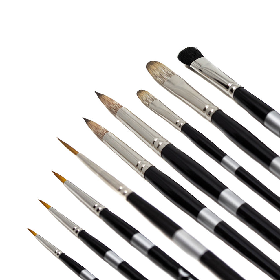 Tony Curanaj 9 Piece Trekell Artist Brush Set For Oil & Acrylic