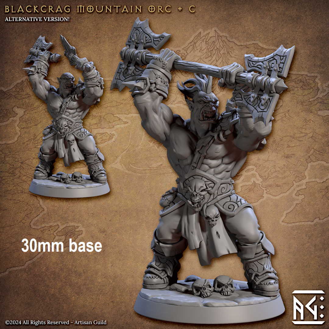 Blackcrag Mountain Orc - Sculpt Option C (Male Orc Barbarian)