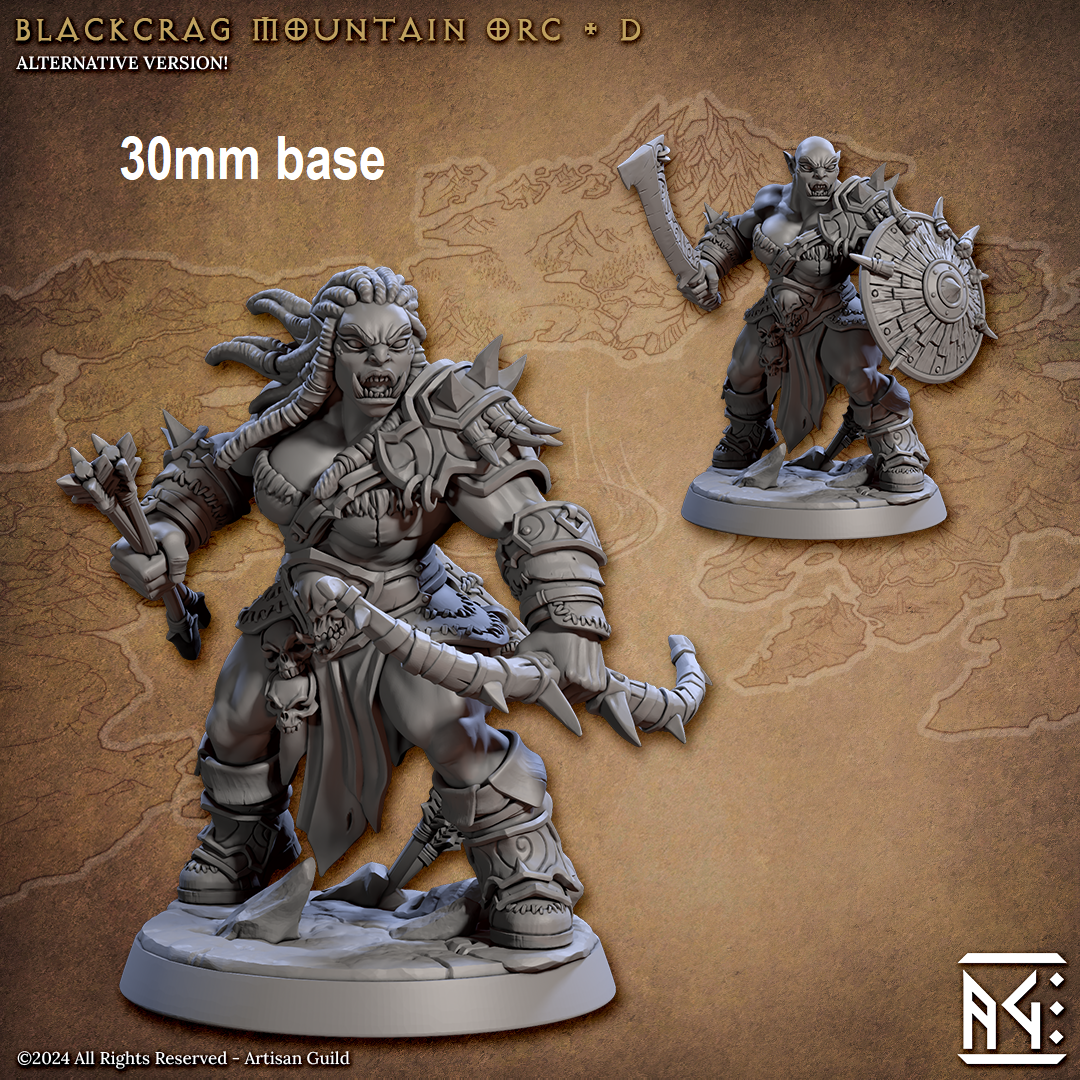 Blackcrag Mountain Orc - Sculpt Option D (Female Orc Barbarian)