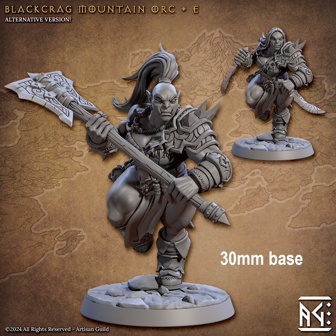 Blackcrag Mountain Orc - Sculpt Option E (Female Orc Barbarian)