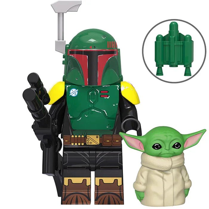 Boba Fett & Grogu Lego Minifigures Custom Toys