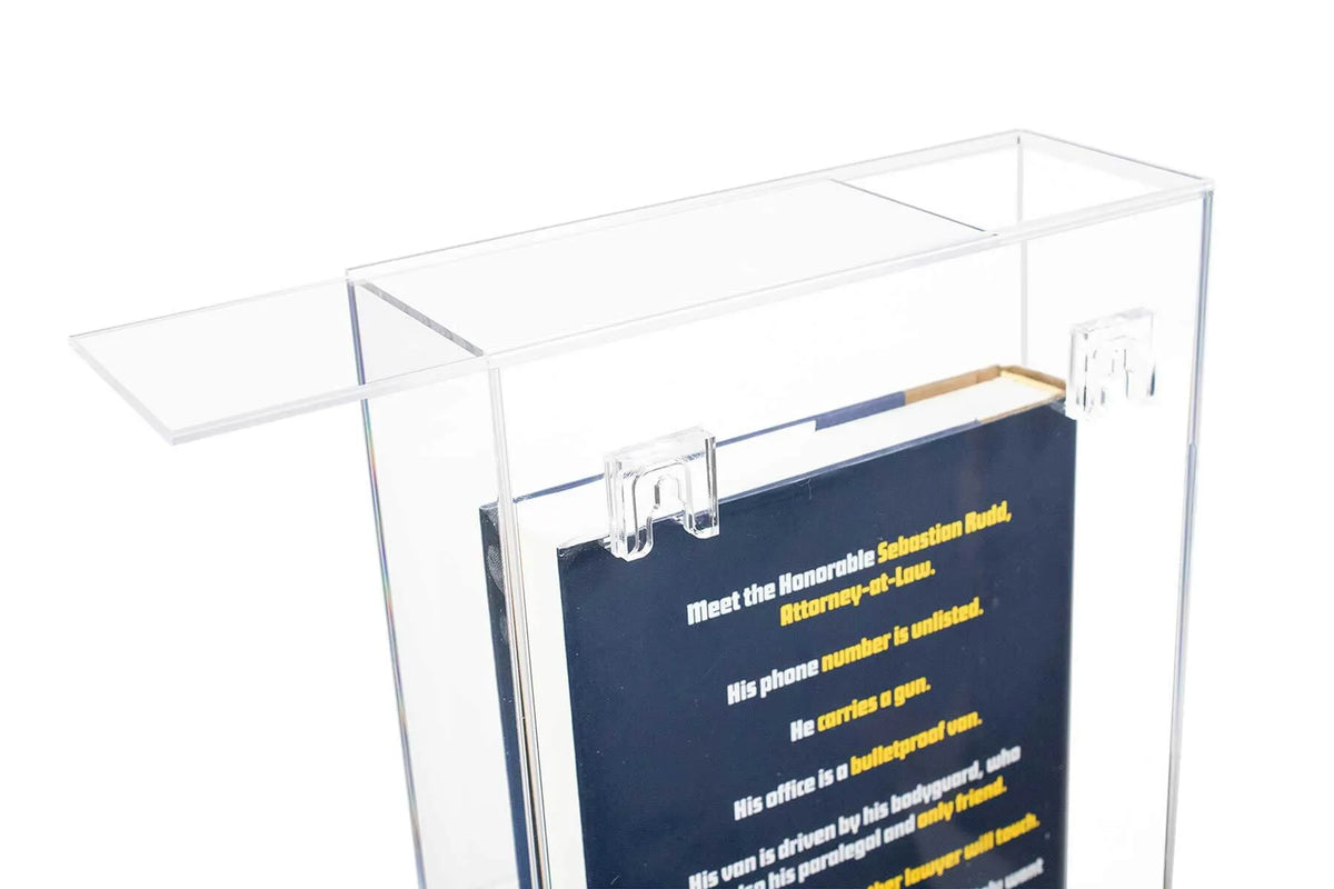 Acrylic Slide Back Book Display Cases