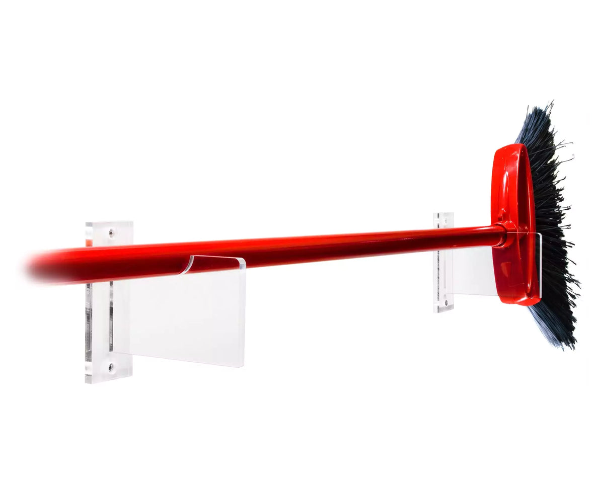 Deluxe Clear Broom Horizontal Wall Mounts Bracket (A023-BD-SS)