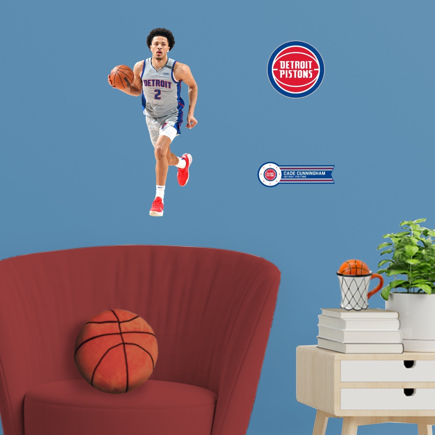 Cade Cunningham - RealBig Collection - Official NBA - Detroit Pistons - Reusable Vinyl Wall Decals