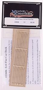 BTS (Better Than Scratch) 22606 HO Scale Laser-Cut, Self-Adhesive Wood Flat Car Deck -- For Ertl 40' Flat Car w/Stakes (Car Out of Production)