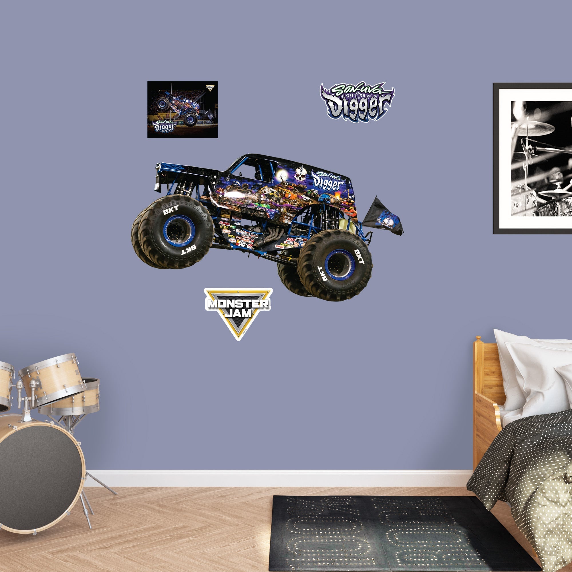 Son-uva Digger - RealBig Collection - Official Monster Jam - Reusable Vinyl Wall Decals #2