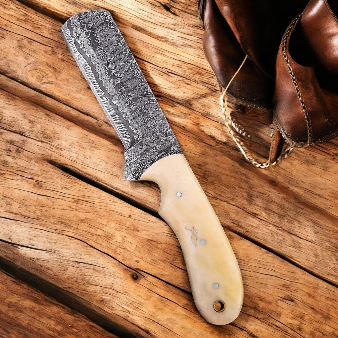 Castrator Bull Cutter Knife – 8" Handmade Damascus Steel
