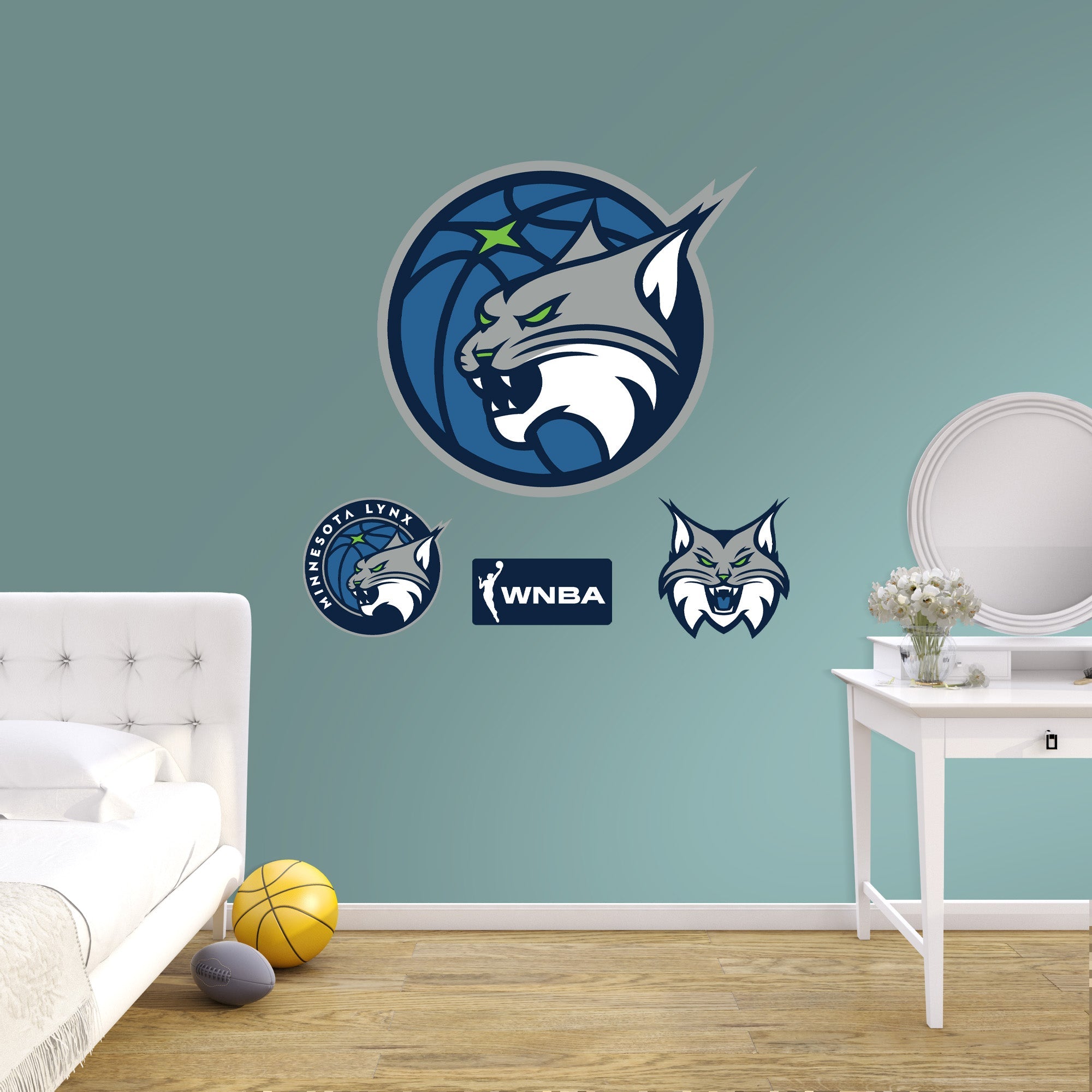 Minnesota Lynx - RealBig Logo Collection - Official WNBA - Reusable Vinyl Wall Decals