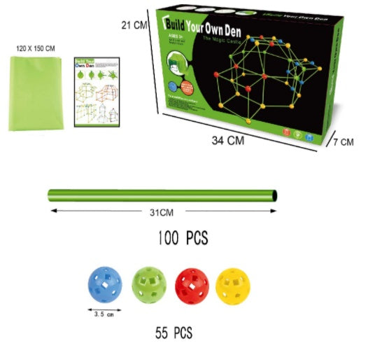 DIY Fort Building Kit – Luminous Playhouse Tent Construction Set