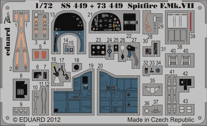 Eduard 73449 1/72 Aircraft- Spitfire F Mk VII for ITA (Painted)