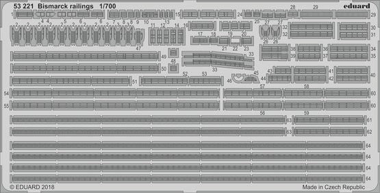 Eduard 53221 1/700 Ship- Bismarck Railings for MGK