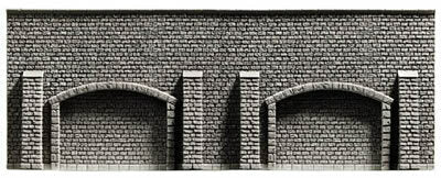 Noch 58058 HO Scale Profi-Plus Scenic Components -- Arcade Wall (gray brick)