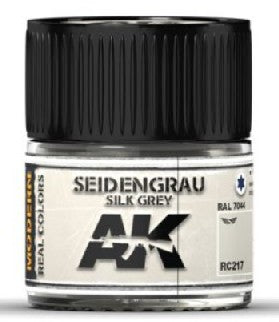 AK Interactive RC217 Real Colors: Silk Grey RAL7044 Acrylic Lacquer Paint 10ml Bottle