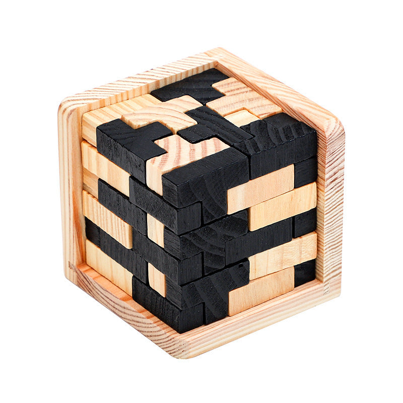 Wooden Kongming Lock Puzzle – Brain Teaser Luban Lock Educational Toy