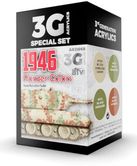 AK Interactive 11669 AFV Series: 1946 Panzer 3G Acrylic Paint Set (4 Colors) 17m