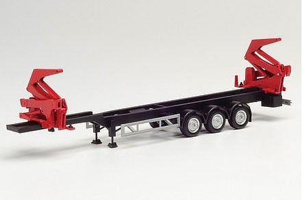 Herpa 76982 HO Scale Side-Loader Container Trailer - Assembled -- Various Standard Colors