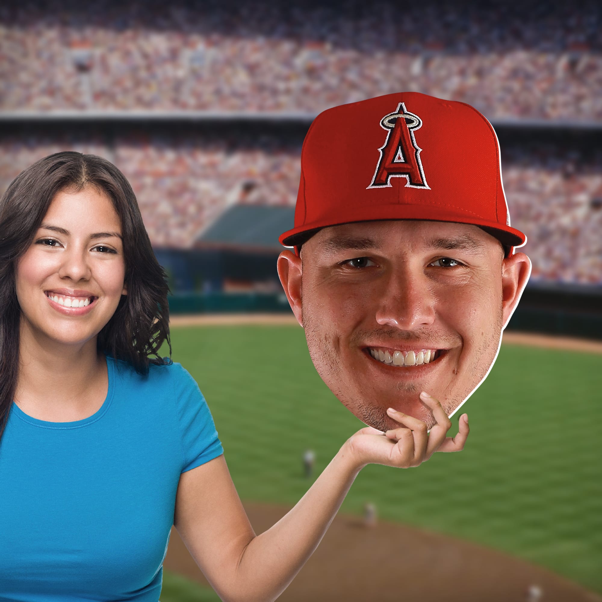 Mike Trout - Big Head - Official MLB - Los Angeles Angels - Foam Core Cutout