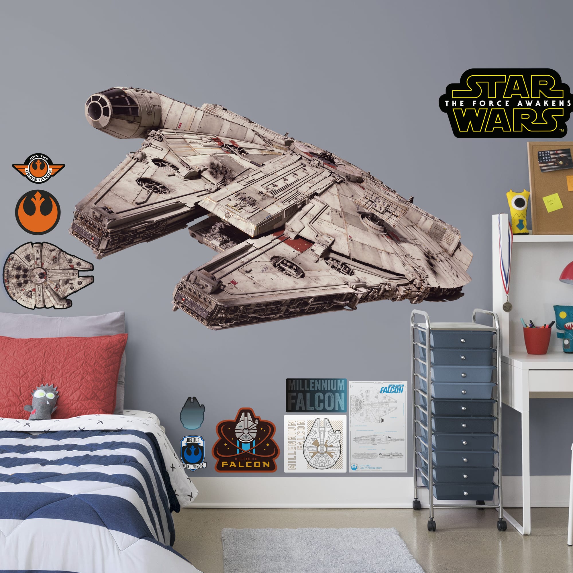 Millennium Falcon - Star Wars: The Force Awakens - Officially Licensed Removable Wall Decal