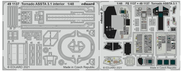 Eduard 491137 1/48 Aircraft- Tornado ASSTA 3.1 Interior for RVL (Painted)