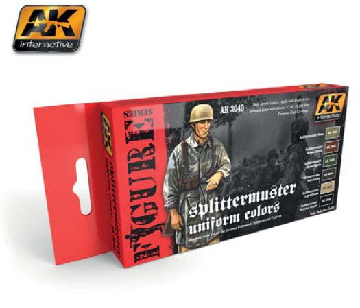 AK Interactive 3040 Figure Series: Splittermuster Uniforms Acrylic Paint Set (6 Colors) 17ml Bottles (D)
