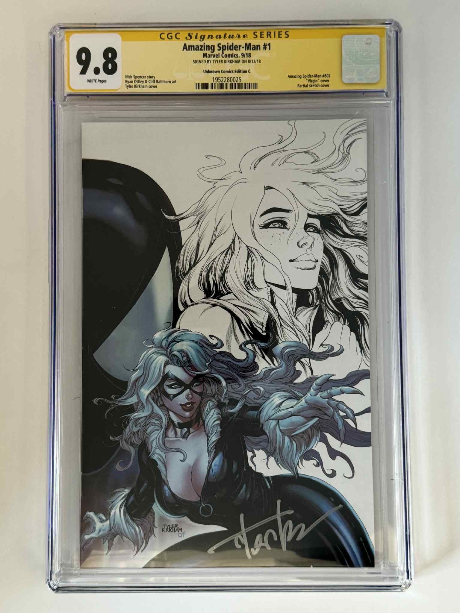 [Signed by Tyler Kirkham] Amazing Spider-Man #1 CGC 9.8 Yellow Label Exclusive Color Splash Var