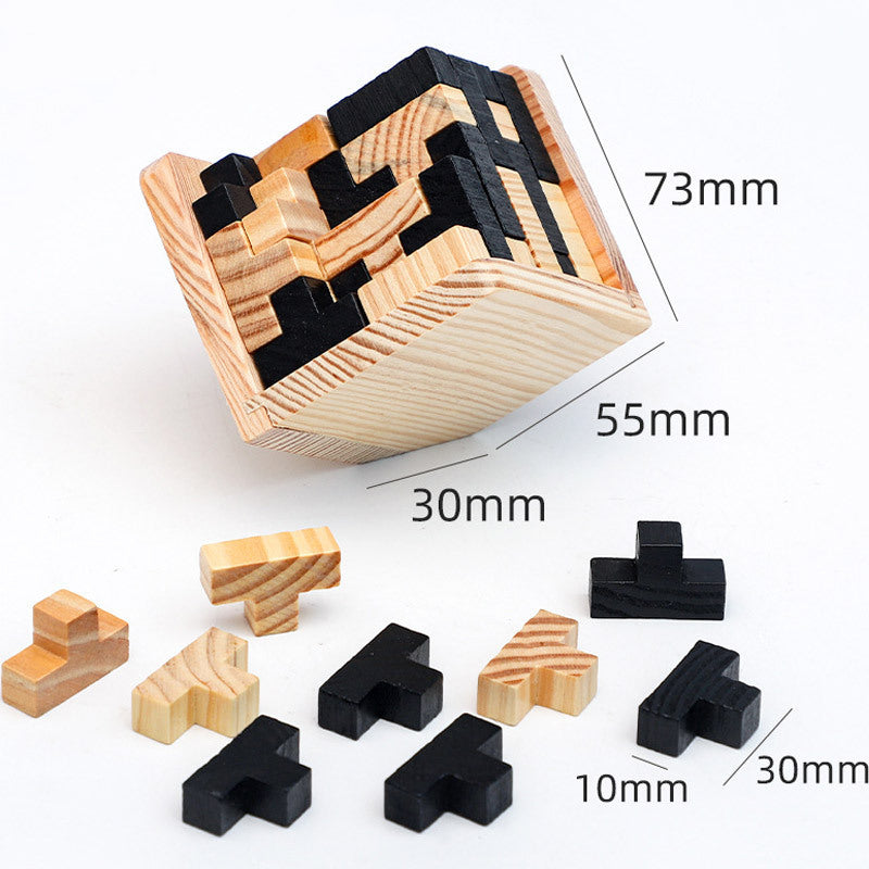 Wooden Kongming Lock Puzzle – Brain Teaser Luban Lock Educational Toy