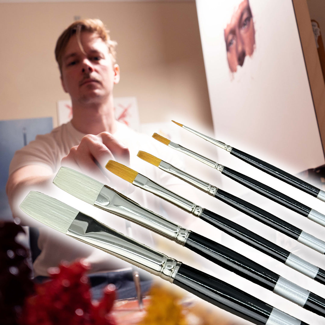 Andrew Cadima 6-Piece Trekell Artist Brush Set For Oil & Acrylic Painting