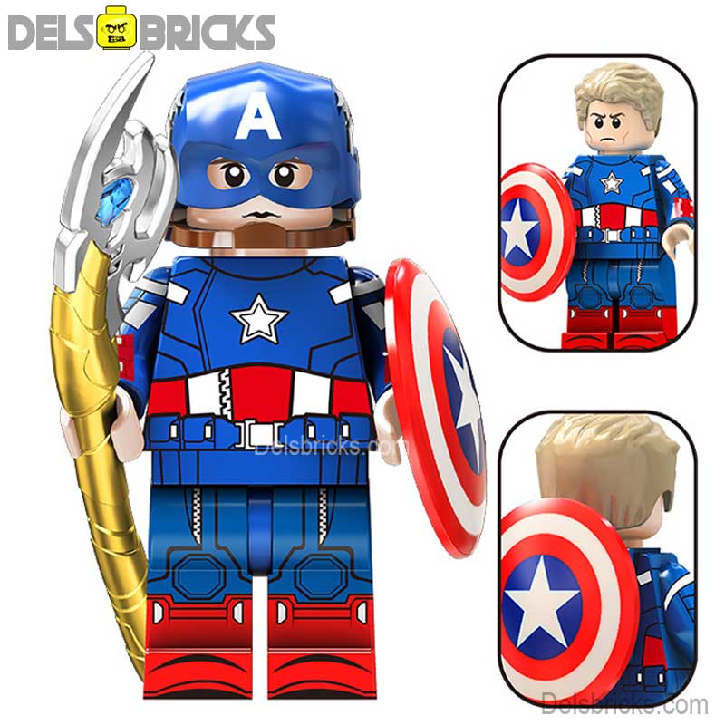 Captain America Steve Rogers Avengers Lego Minifigures Custom Toys 4