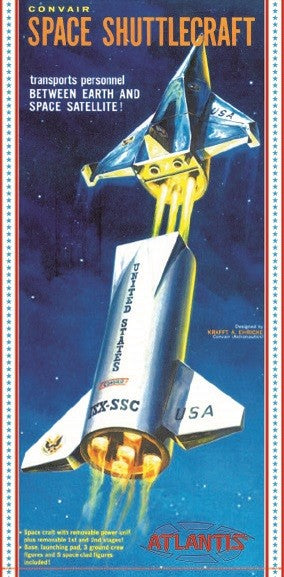 Atlantis Models 1828 1/150 Convair Space Shuttlecraft w/Launching Pad, Figures