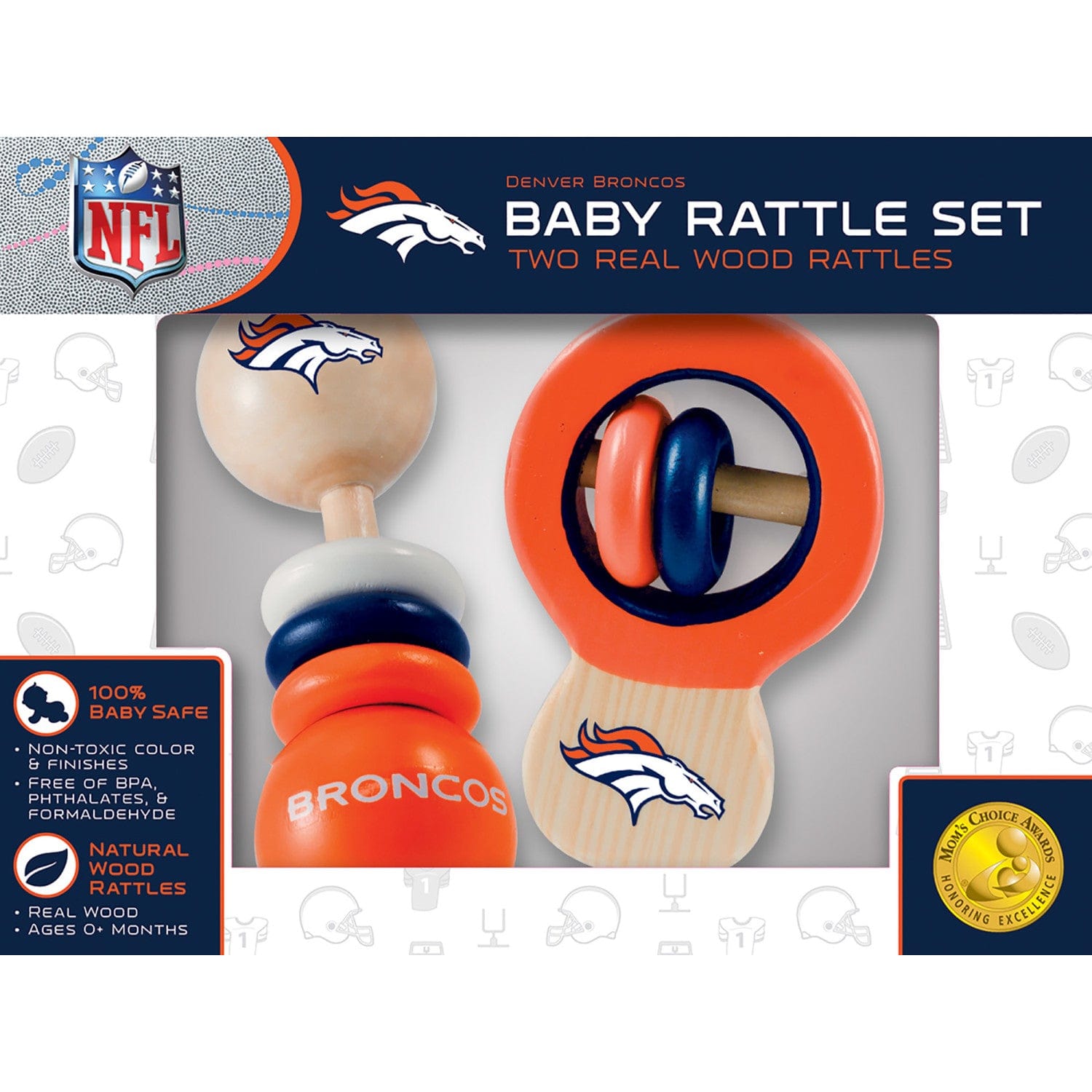 Denver Broncos - Baby Rattles 2-Pack