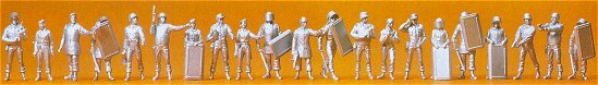 Preiser 16350 HO Scale Unpainted Figure Set -- Assorted Police