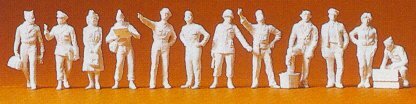 Preiser 77101 1/144 Scale Military - US Army/Army Air Force WWII - Figures -- Assorted Pilots, Crew, Passengers (Unpainted; pkg(12)