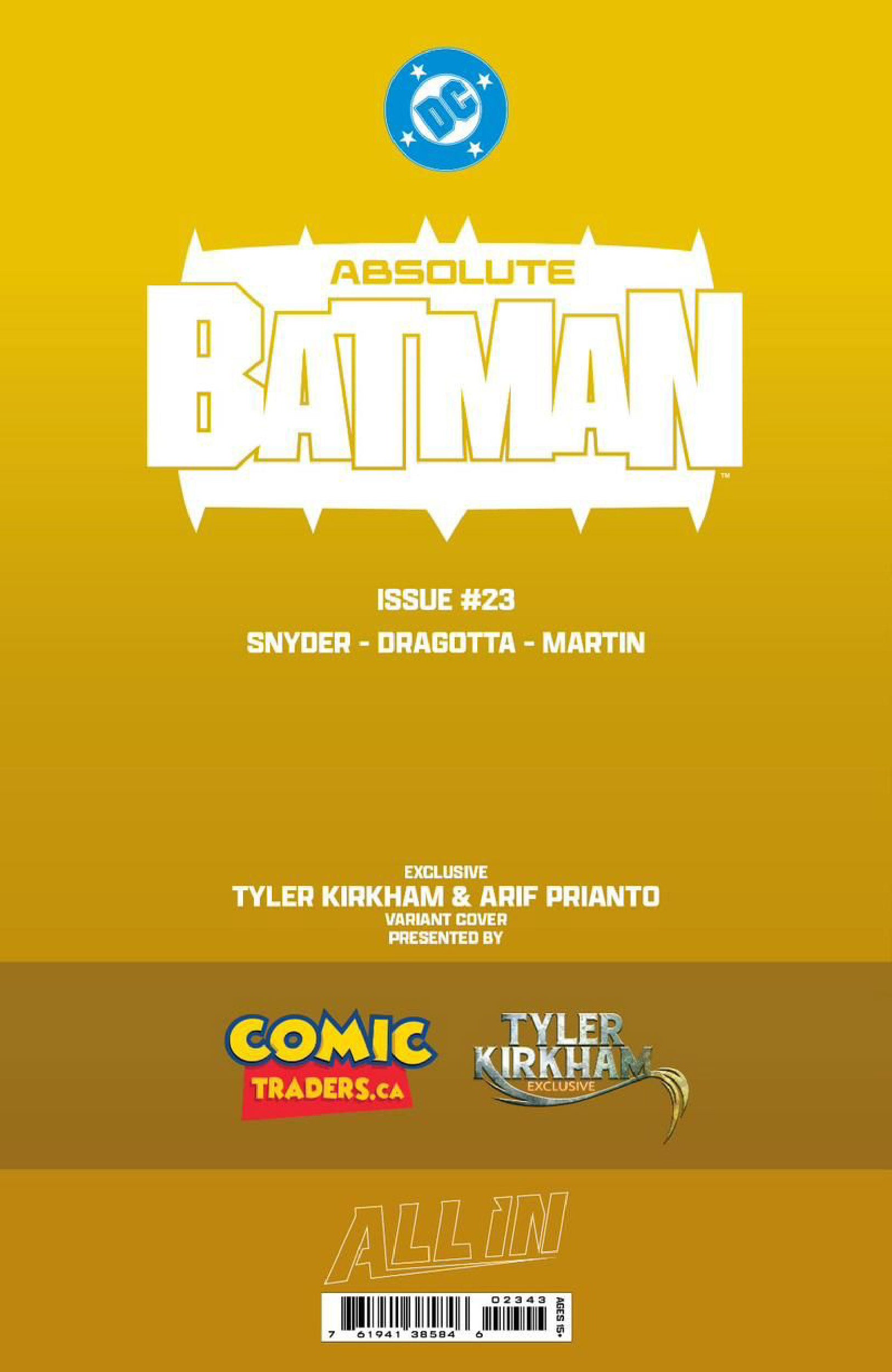 [GOLD FOIL] ABSOLUTE BATMAN #23 TYLER KIRKHAM CLAYFACE BATTLE DAMAGED NYCC EXCLUSIVE VIRGIN VAR (10/28/2026)