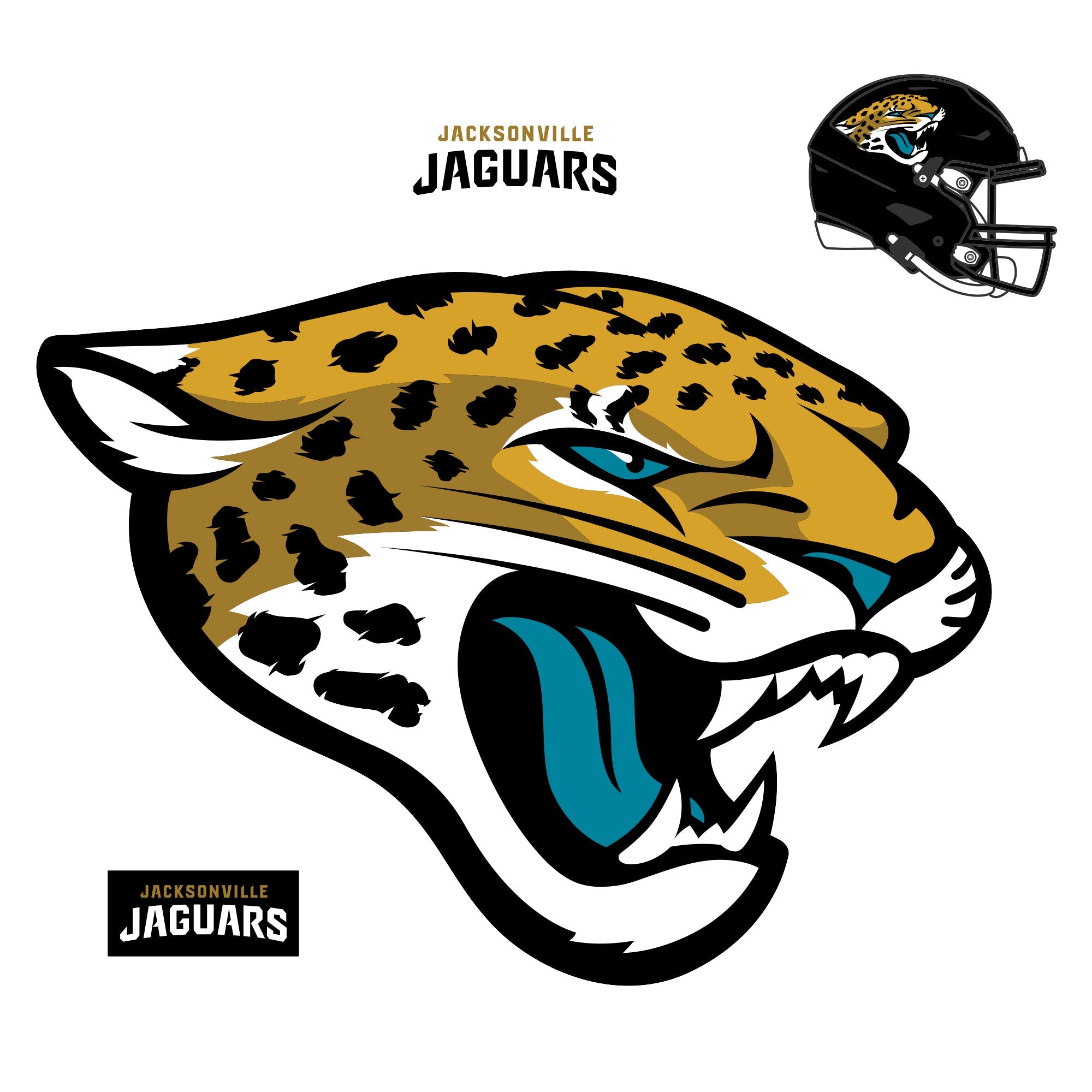 Jacksonville Jaguars - RealBig Logo Collection - Official NFL - Reusable Vinyl Wall Decals