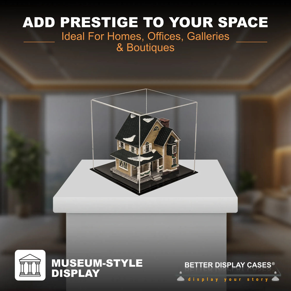 Versatile Acrylic Display Cases with Double Sheet Base with Clear Case