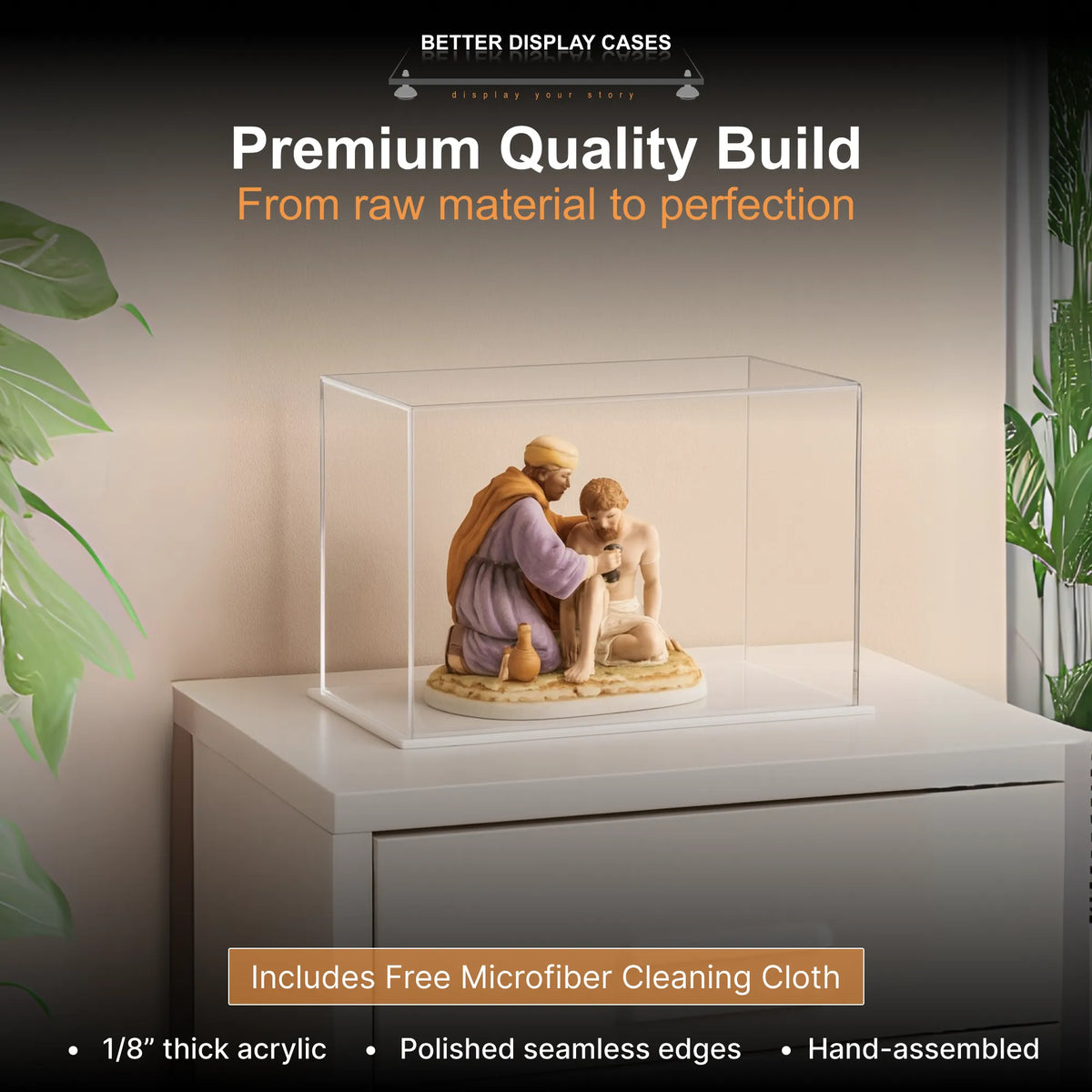 Versatile Acrylic Display Cases with Double Sheet Base with Clear Case