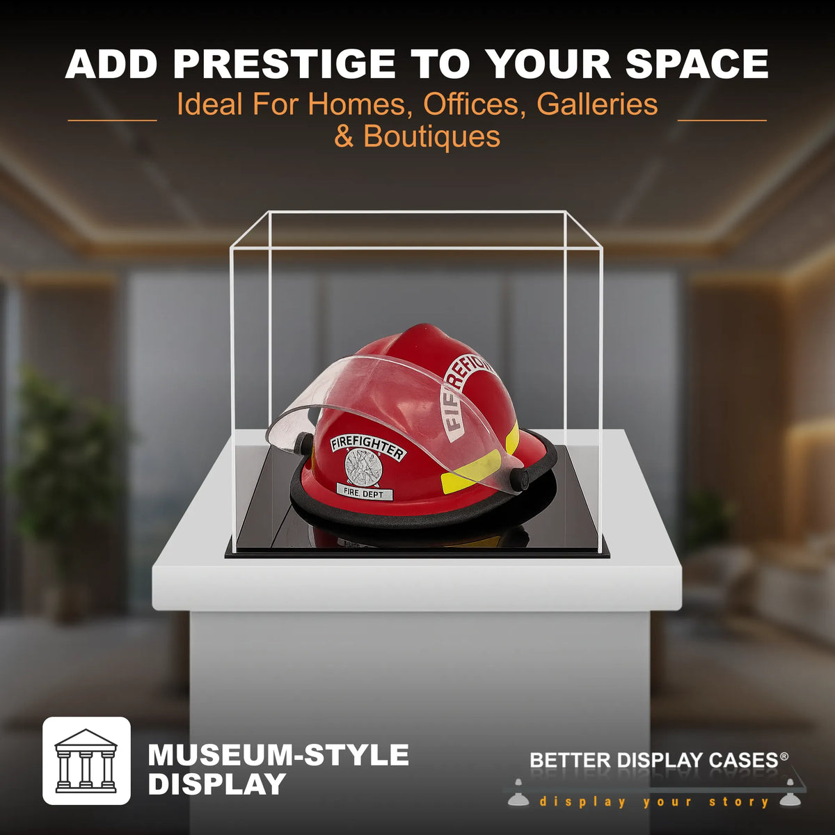 Versatile Acrylic Display Cases with Double Sheet Base with Clear Case
