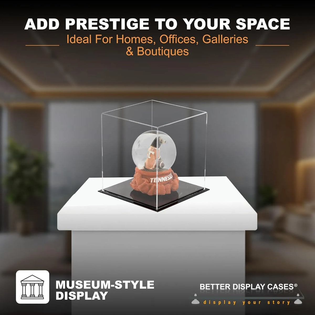 Versatile Acrylic Display Cases with Double Sheet Base with Clear Case