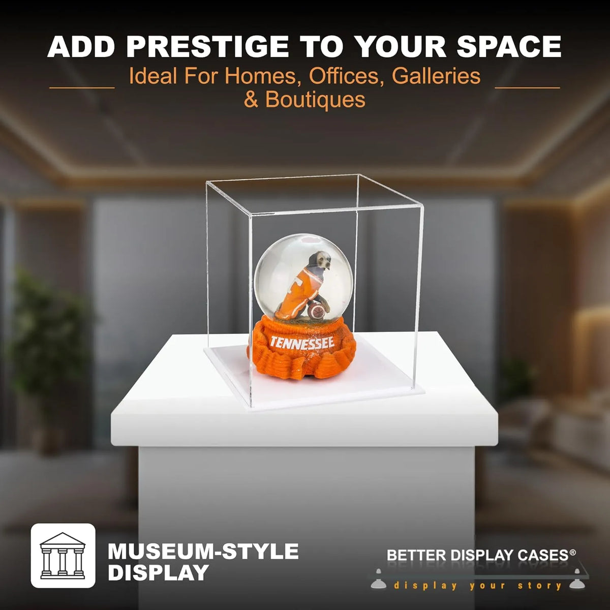 Versatile Acrylic Display Cases with Double Sheet Base with Clear Case